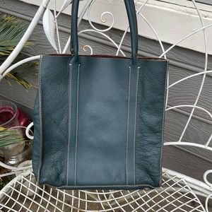 J crew Boho style leather bag 14x15”